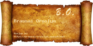 Brassai Orsolya névjegykártya